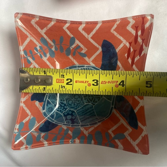 J Brinley for Prima Design "Sea Turtle" glass snack / candy dish- colorful - Picture 4 of 6